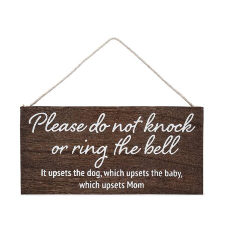 Baby Sleeping Sign for Front Door - Hilarious, Funny Do Not Knock or Ring Sign