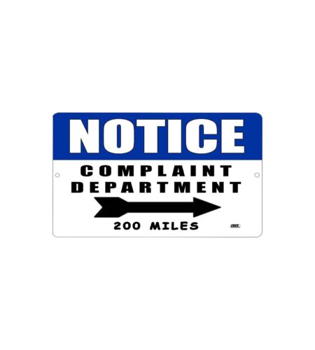 The Complaint Department Sign - Hilarious Sign for Your Desk or Office
