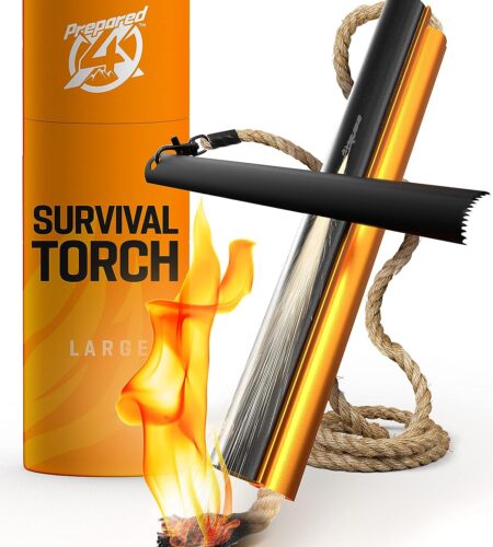 Fire Starter Survival Tool - All-in-One Flint and Steel Fire Starter Kit - Ferro Rod Fire Starter with 36" Waterproof Tinder Wick Rope and Steel Fire